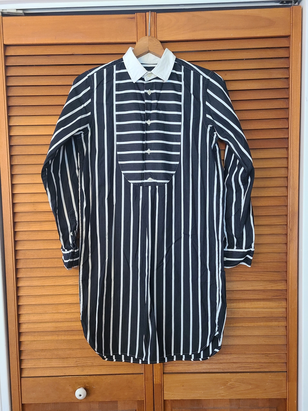 Ralph Lauren Black and White Vertical Stripe Button-Down Shirt